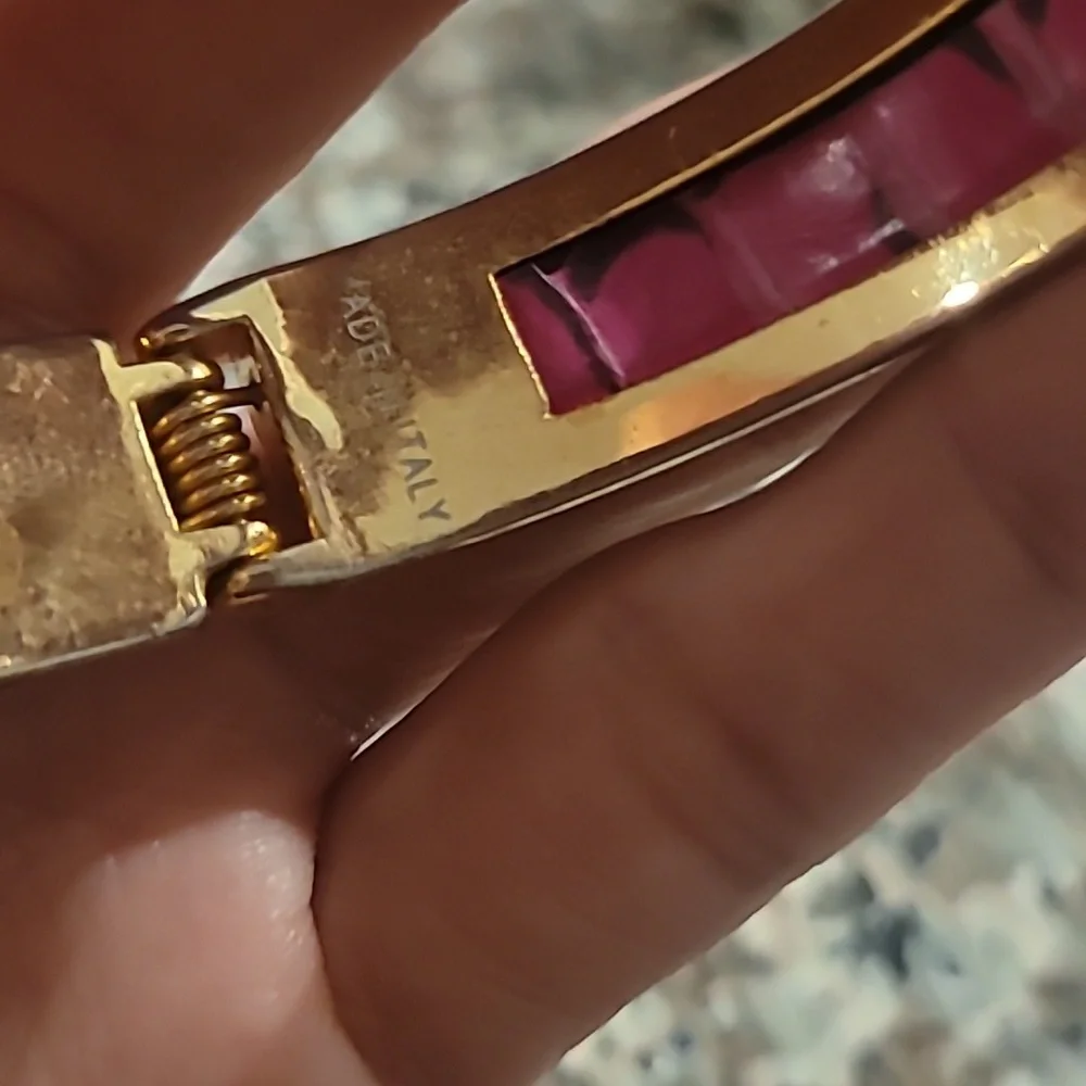 Made In Italy Vintage Pink Snake Print Bracelet - Picture 3 of 5